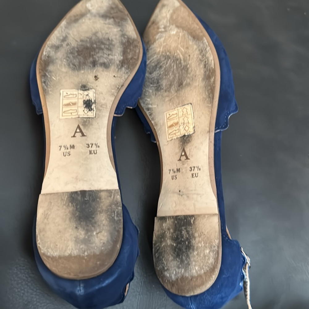 Anthropologie Navy Suede Scalloped Flats - Picture 6 of 6